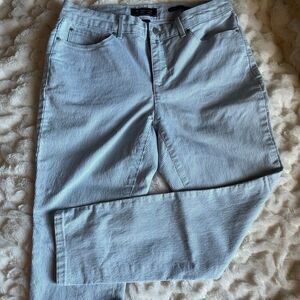 Charter Club Petite Bristol Skinny Ankle Capri Blue Striped Pants Size 8P